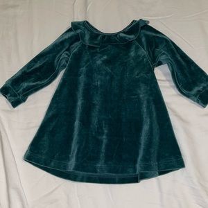 Hanna Andersson Green Baby Velour Party Dress